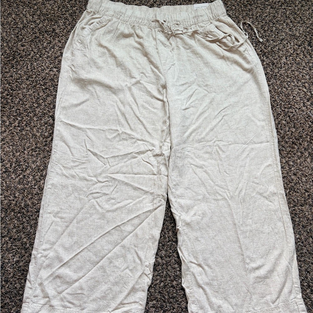 Lane Bryant Tan Wide Leg Soft Linen Pants Size 18